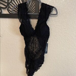 Elegant Black Lace Bodysuit NWT